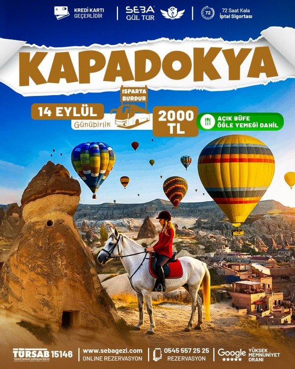 ✨🎈🏜️ 14 EYLÜL PAZAR GÜNÜBİRLİK KAPADOKYA TURU 🏜️🎈✨