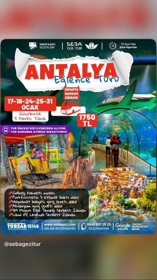 🌴 ANTALYA EĞLENCE TURU